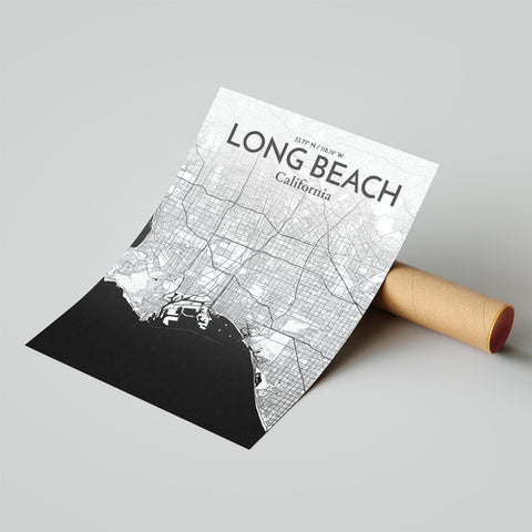 Long Beach CA City Map Poster – Detailed Art Print of Long Beach, California for Home Decor, Office Decor, Travel Art, and Unique Gifts