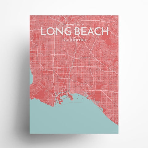 Long Beach CA City Map Poster – Detailed Art Print of Long Beach, California for Home Decor, Office Decor, Travel Art, and Unique Gifts