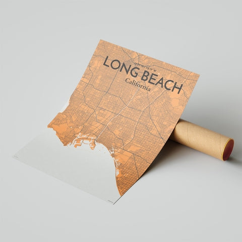 Long Beach CA City Map Poster – Detailed Art Print of Long Beach, California for Home Decor, Office Decor, Travel Art, and Unique Gifts