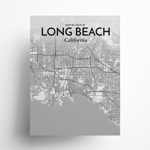 Long Beach CA City Map Poster – Detailed Art Print of Long Beach, California for Home Decor, Office Decor, Travel Art, and Unique Gifts