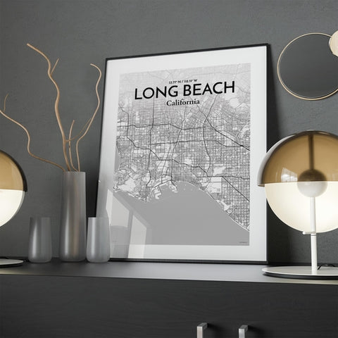 Long Beach CA City Map Poster – Detailed Art Print of Long Beach, California for Home Decor, Office Decor, Travel Art, and Unique Gifts