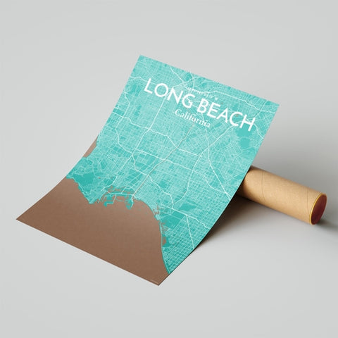 Long Beach CA City Map Poster – Detailed Art Print of Long Beach, California for Home Decor, Office Decor, Travel Art, and Unique Gifts