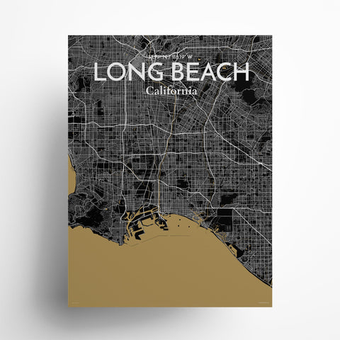 Long Beach CA City Map Poster – Detailed Art Print of Long Beach, California for Home Decor, Office Decor, Travel Art, and Unique Gifts