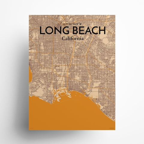 Long Beach CA City Map Poster – Detailed Art Print of Long Beach, California for Home Decor, Office Decor, Travel Art, and Unique Gifts