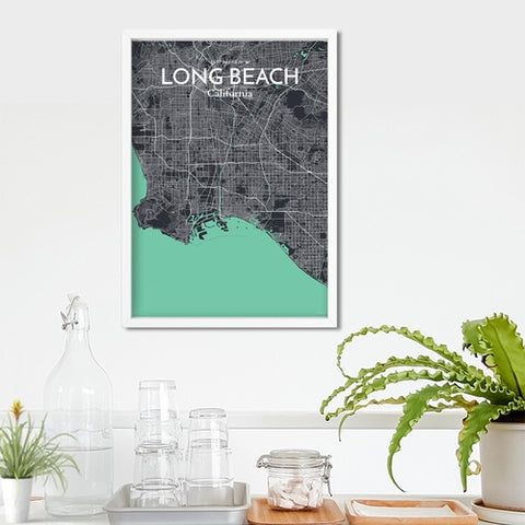 Long Beach CA City Map Poster – Detailed Art Print of Long Beach, California for Home Decor, Office Decor, Travel Art, and Unique Gifts