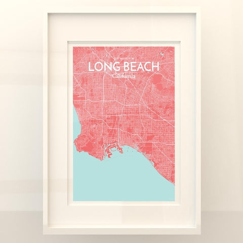 Long Beach CA City Map Poster – Detailed Art Print of Long Beach, California for Home Decor, Office Decor, Travel Art, and Unique Gifts