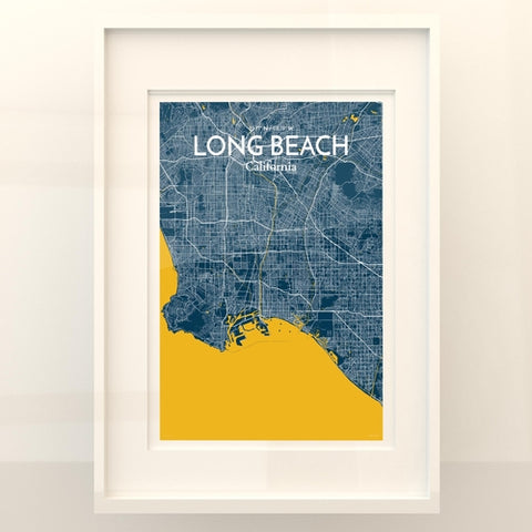 Long Beach CA City Map Poster – Detailed Art Print of Long Beach, California for Home Decor, Office Decor, Travel Art, and Unique Gifts