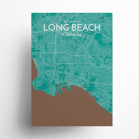 Long Beach CA City Map Poster – Detailed Art Print of Long Beach, California for Home Decor, Office Decor, Travel Art, and Unique Gifts