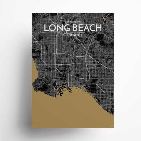 Long Beach CA City Map Poster – Detailed Art Print of Long Beach, California for Home Decor, Office Decor, Travel Art, and Unique Gifts