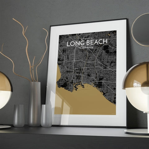 Long Beach CA City Map Poster – Detailed Art Print of Long Beach, California for Home Decor, Office Decor, Travel Art, and Unique Gifts