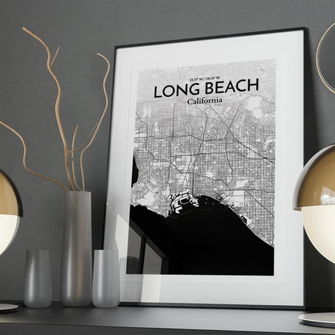 Long Beach CA City Map Poster – Detailed Art Print of Long Beach, California for Home Decor, Office Decor, Travel Art, and Unique Gifts