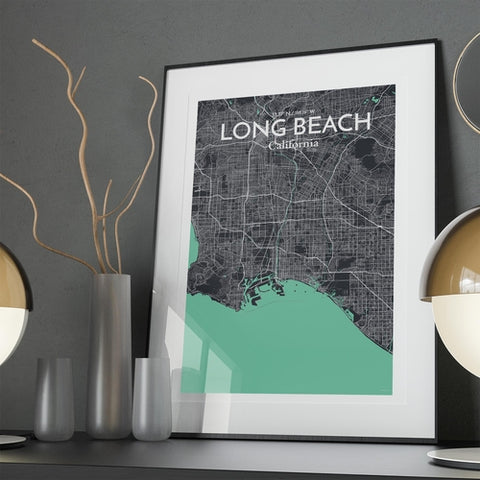 Long Beach CA City Map Poster – Detailed Art Print of Long Beach, California for Home Decor, Office Decor, Travel Art, and Unique Gifts