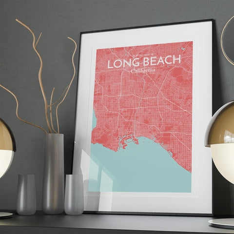 Long Beach CA City Map Poster – Detailed Art Print of Long Beach, California for Home Decor, Office Decor, Travel Art, and Unique Gifts