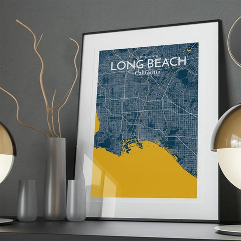 Long Beach CA City Map Poster – Detailed Art Print of Long Beach, California for Home Decor, Office Decor, Travel Art, and Unique Gifts