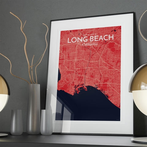 Long Beach CA City Map Poster – Detailed Art Print of Long Beach, California for Home Decor, Office Decor, Travel Art, and Unique Gifts