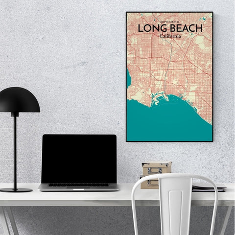 Long Beach CA City Map Poster – Detailed Art Print of Long Beach, California for Home Decor, Office Decor, Travel Art, and Unique Gifts