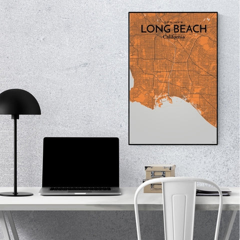 Long Beach CA City Map Poster – Detailed Art Print of Long Beach, California for Home Decor, Office Decor, Travel Art, and Unique Gifts