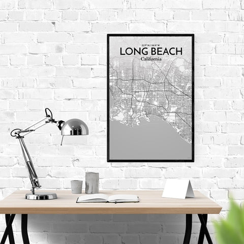 Long Beach CA City Map Poster – Detailed Art Print of Long Beach, California for Home Decor, Office Decor, Travel Art, and Unique Gifts