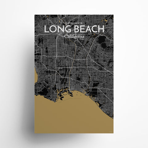 Long Beach CA City Map Poster – Detailed Art Print of Long Beach, California for Home Decor, Office Decor, Travel Art, and Unique Gifts