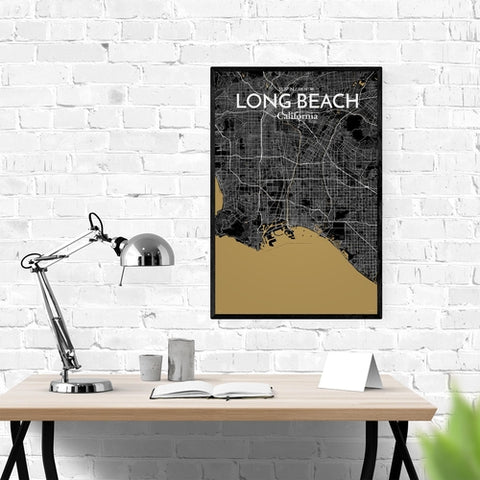 Long Beach CA City Map Poster – Detailed Art Print of Long Beach, California for Home Decor, Office Decor, Travel Art, and Unique Gifts