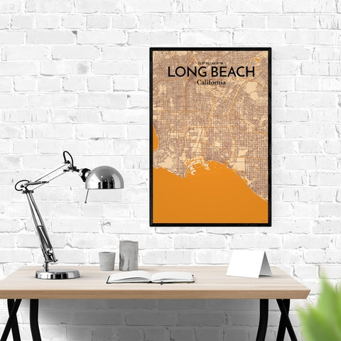 Long Beach CA City Map Poster – Detailed Art Print of Long Beach, California for Home Decor, Office Decor, Travel Art, and Unique Gifts