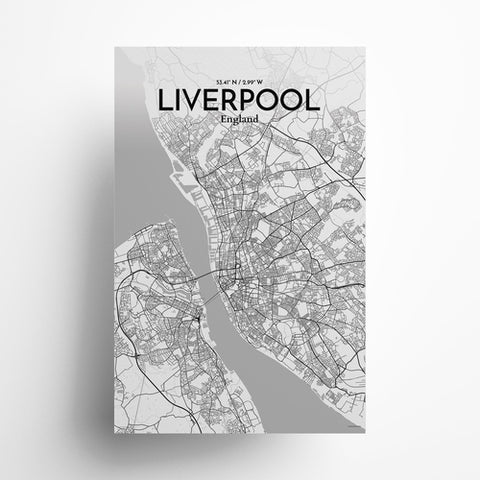 Liverpool City Map Poster – Detailed Art Print of Liverpool, England for Home Decor, Office Decor, Travel Art, and Unique Gifts