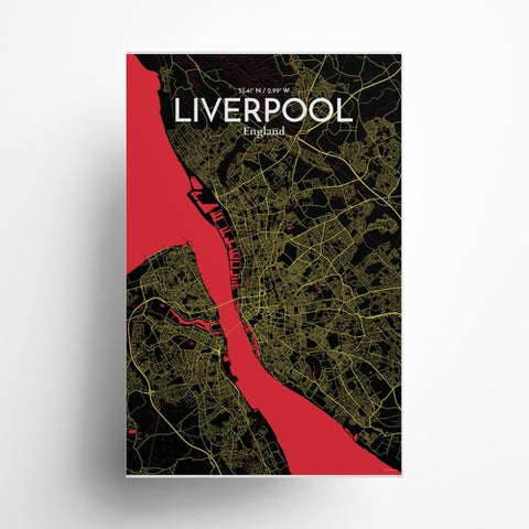 Liverpool City Map Poster – Detailed Art Print of Liverpool, England for Home Decor, Office Decor, Travel Art, and Unique Gifts