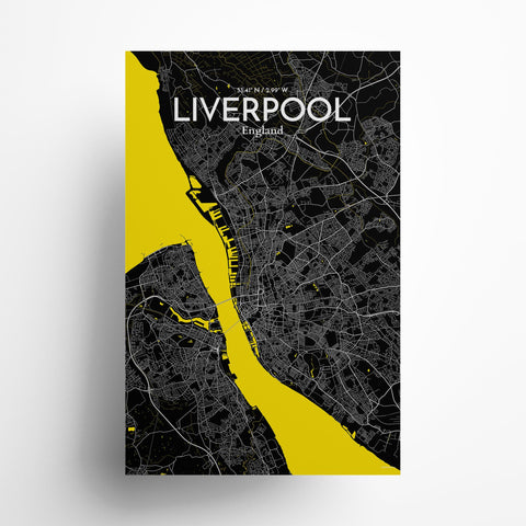 Liverpool City Map Poster – Detailed Art Print of Liverpool, England for Home Decor, Office Decor, Travel Art, and Unique Gifts