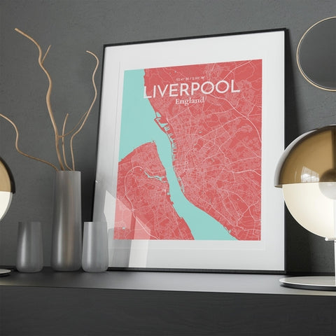 Liverpool City Map Poster – Detailed Art Print of Liverpool, England for Home Decor, Office Decor, Travel Art, and Unique Gifts