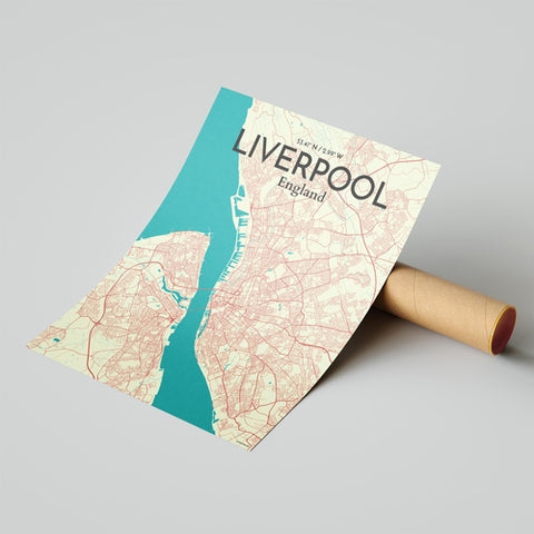 Liverpool City Map Poster – Detailed Art Print of Liverpool, England for Home Decor, Office Decor, Travel Art, and Unique Gifts