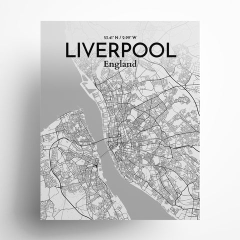 Liverpool City Map Poster – Detailed Art Print of Liverpool, England for Home Decor, Office Decor, Travel Art, and Unique Gifts