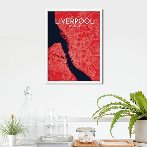 Liverpool City Map Poster – Detailed Art Print of Liverpool, England for Home Decor, Office Decor, Travel Art, and Unique Gifts