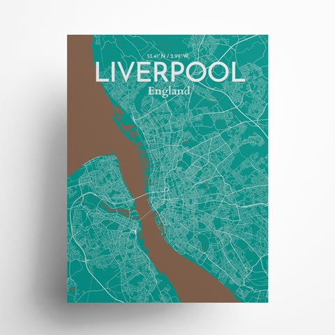 Liverpool City Map Poster – Detailed Art Print of Liverpool, England for Home Decor, Office Decor, Travel Art, and Unique Gifts