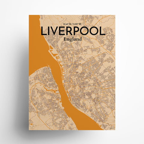 Liverpool City Map Poster – Detailed Art Print of Liverpool, England for Home Decor, Office Decor, Travel Art, and Unique Gifts