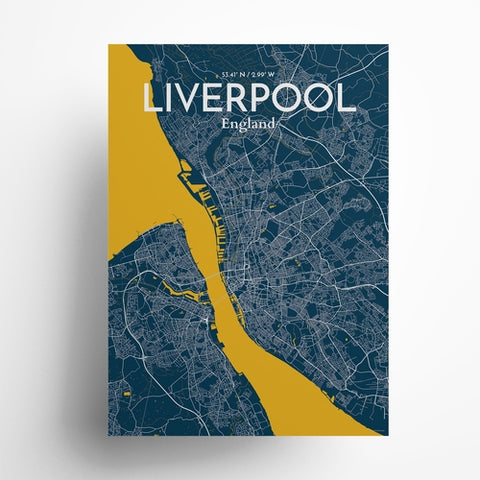 Liverpool City Map Poster – Detailed Art Print of Liverpool, England for Home Decor, Office Decor, Travel Art, and Unique Gifts