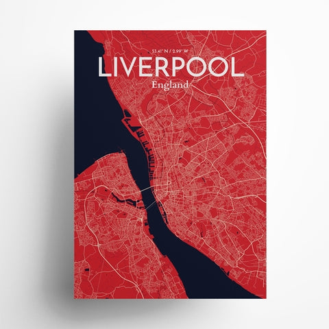 Liverpool City Map Poster – Detailed Art Print of Liverpool, England for Home Decor, Office Decor, Travel Art, and Unique Gifts