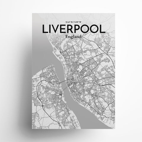 Liverpool City Map Poster – Detailed Art Print of Liverpool, England for Home Decor, Office Decor, Travel Art, and Unique Gifts