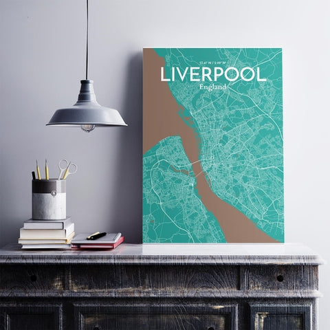 Liverpool City Map Poster – Detailed Art Print of Liverpool, England for Home Decor, Office Decor, Travel Art, and Unique Gifts