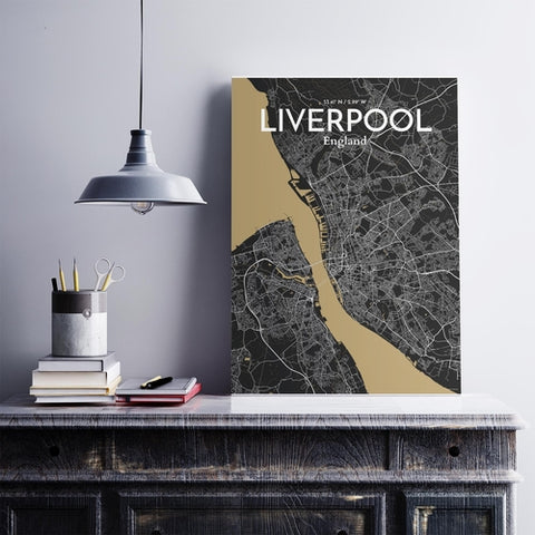 Liverpool City Map Poster – Detailed Art Print of Liverpool, England for Home Decor, Office Decor, Travel Art, and Unique Gifts