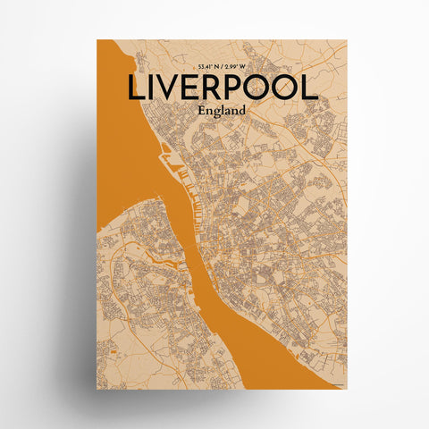 Liverpool City Map Poster – Detailed Art Print of Liverpool, England for Home Decor, Office Decor, Travel Art, and Unique Gifts