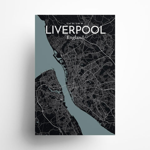 Liverpool City Map Poster – Detailed Art Print of Liverpool, England for Home Decor, Office Decor, Travel Art, and Unique Gifts