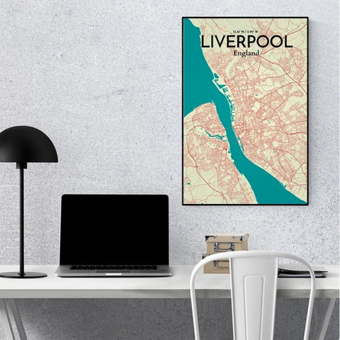 Liverpool City Map Poster – Detailed Art Print of Liverpool, England for Home Decor, Office Decor, Travel Art, and Unique Gifts