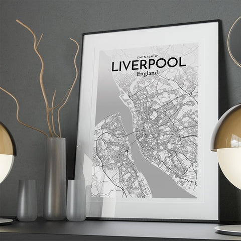 Liverpool City Map Poster – Detailed Art Print of Liverpool, England for Home Decor, Office Decor, Travel Art, and Unique Gifts