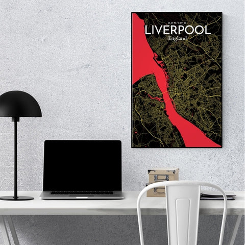 Liverpool City Map Poster – Detailed Art Print of Liverpool, England for Home Decor, Office Decor, Travel Art, and Unique Gifts