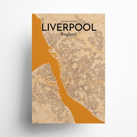 Liverpool City Map Poster – Detailed Art Print of Liverpool, England for Home Decor, Office Decor, Travel Art, and Unique Gifts