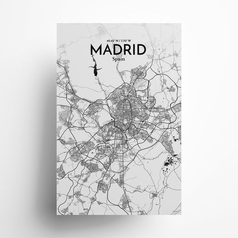 Madrid Spain Map Poster – Detailed Art Print of Madrid, Spain for Home Decor, Office Decor, Travel Art, and Unique Gifts