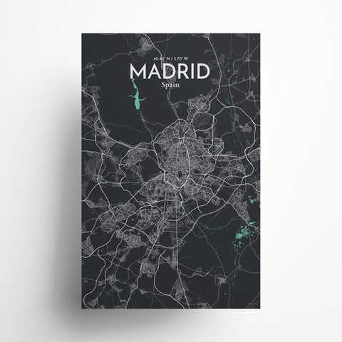 Madrid Spain Map Poster – Detailed Art Print of Madrid, Spain for Home Decor, Office Decor, Travel Art, and Unique Gifts