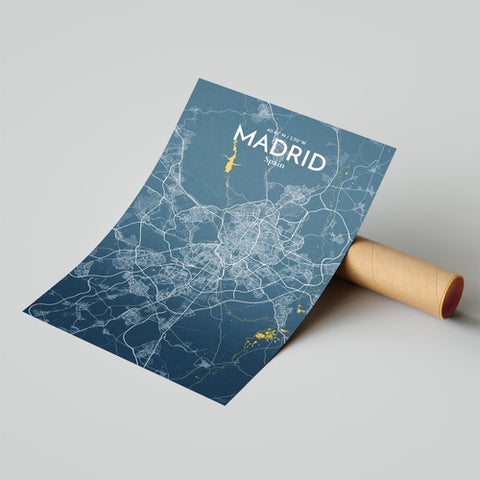 Madrid Spain Map Poster – Detailed Art Print of Madrid, Spain for Home Decor, Office Decor, Travel Art, and Unique Gifts