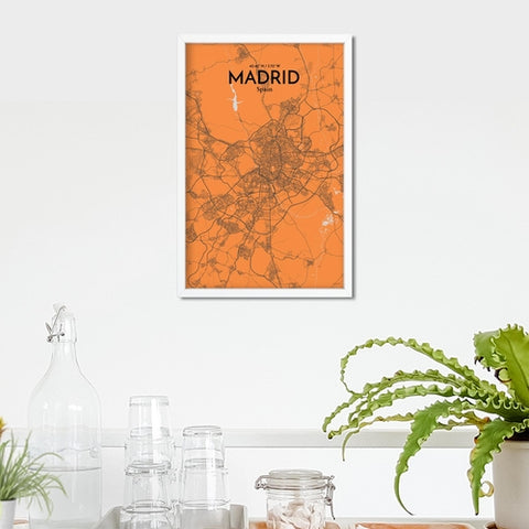 Madrid Spain Map Poster – Detailed Art Print of Madrid, Spain for Home Decor, Office Decor, Travel Art, and Unique Gifts