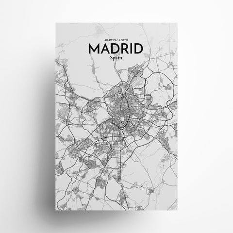 Madrid Spain Map Poster – Detailed Art Print of Madrid, Spain for Home Decor, Office Decor, Travel Art, and Unique Gifts